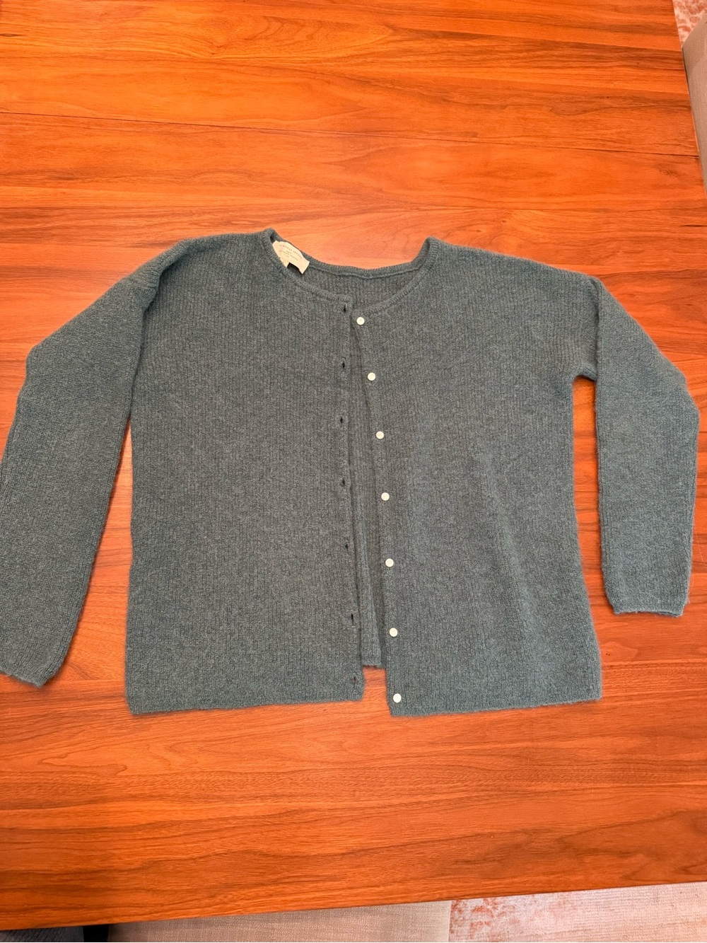 Sezane Crewneck Button-Front Cardigan Gaspard Cardigan in Sage Size Small
